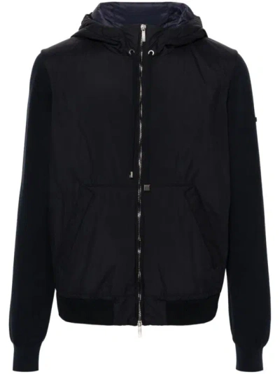 Peserico Panelled Hooded Jacket In Black