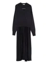 Peserico Panelled Midi Dress In Black