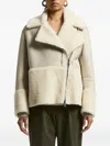 Peserico Panelled Shearling Jacket In White