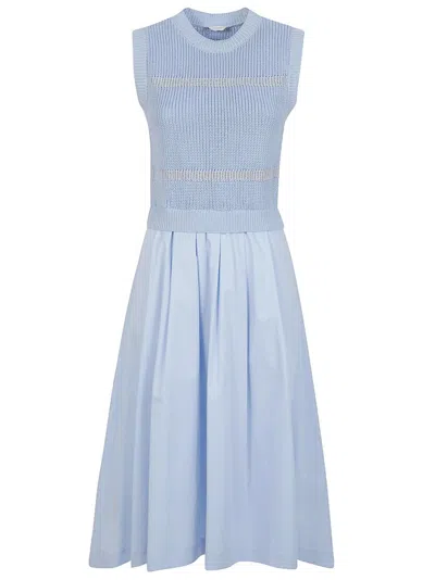 Peserico Panelled Sleeveless Dress In Blue