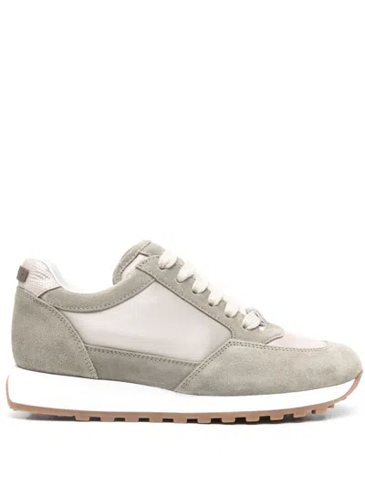 Peserico Panelled Sneakers In Green