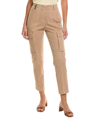 Peserico Cuffed-hem Cargo Pants In Brown