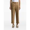 Peserico Wool Trousers Pleated Front Cuffed Hem In Brown