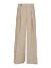 Peserico Women's Cotton Gabardine Trousers In Beige