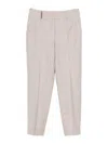 Peserico Tailored Beige Trousers With Cuffed Hems In Neutral