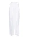 Peserico High-waist Wide-leg Linen Trousers In White