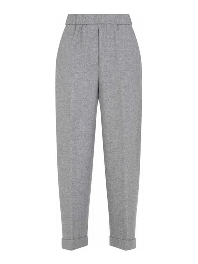 Peserico Virgin Wool Pants In Gray