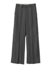 Peserico Wide-leg Tailored Virgin Wool Trousers In Gray