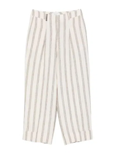 Peserico Pantalón Casual - Blanco In Gray