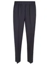 Peserico Tailored Black Trousers With Elastic Waistband In Blue