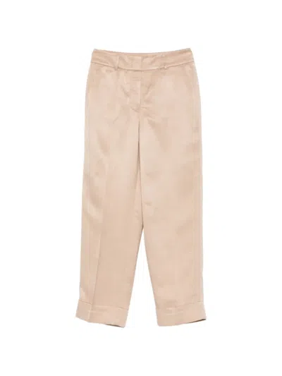 Peserico Pantalone In Lino In Neutral