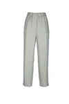 Peserico Trousers With Elastic Waistband And Pockets In Gray