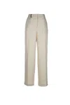 Peserico Trousers With Pleated Design And Pockets In Neutral