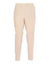 Peserico Prince Of Wales Linen Trousers In Yellow