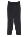 Peserico Elasticated-waist Side-stripe Trousers In Black