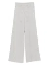 Peserico Wide-leg Pants With Elastic Waistband In Gray