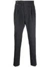 Peserico Flax Blend Chinos Pants With Cuffs In 579 Cumino Nero
