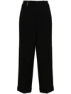 Peserico Chic Wide-leg Trousers With Luxurious Viscose-wool Blend And Tailored Finish In Black