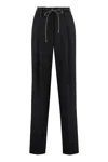 Peserico Women's Wool Blend Trousers In Black