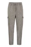 Peserico Men's Wool, Silk And Cashmere Jogger Trousers In Grey