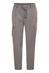 Peserico Men's Wool, Silk And Cashmere Jogger Trousers In Grey
