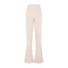 Peserico Flare Knit Rib Nude Fleece Wool Pant In Beige