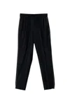 Peserico Elastic-waistband Side-stripe Trousers In Black