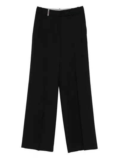 Peserico Straight-leg Wool Sneakers In Black