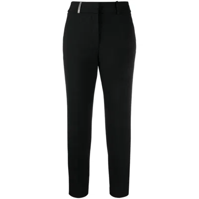 Peserico Concealed-fastening Tapered Trousers In Black