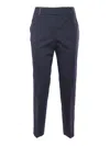 Peserico Pleated Zipper Casual Pants In Blue