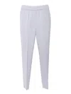 Peserico Elastic Waist Casual Pants In Blue