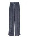 Peserico Wide-leg Trousers With Ribbed Texture In Blue