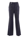 Peserico Tailored Blue Wide-leg Trousers With Subtle Shimmer In Blue