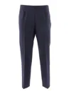 Peserico Slim-fit Tailored Trousers With Side Zipper Closure In Blue