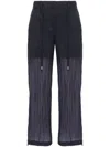 Peserico Seersucker Straight Trousers In Blue
