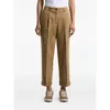 Peserico Wool Trousers Pleated Front Cuffed Hem In Brown