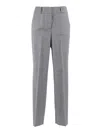 Peserico Straight-leg Trousers With Mid-rise Waist In Gray