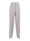 Peserico Tailored Straight-leg Trousers With Textured Finish In Gray