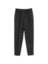Peserico Check-pattern Trousers In Gray