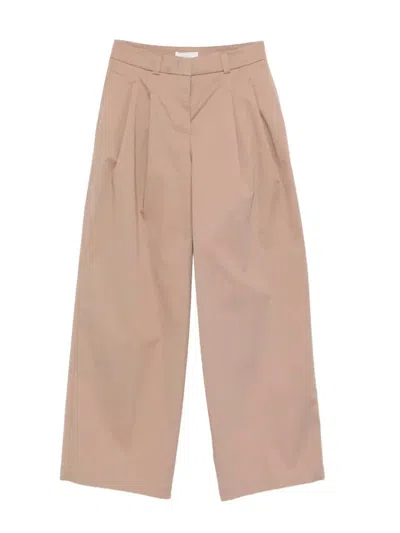 Peserico Front-pleat Trousers In Neutral