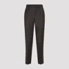 Peserico Straight-leg Brown Virgin Wool Pants With Lurex Details In Gray
