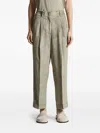 Peserico Pleated Corduroy Trousers In Sand