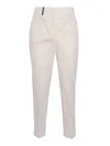 Peserico Stretch Cotton Gabardine Cigarette Trousers In White
