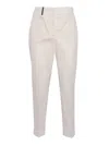Peserico Side-slit Cropped Stretch Pants In White
