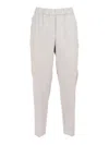 Peserico Beige Linen Trousers In White