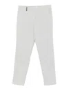Peserico Straight-leg Gray Trousers With Mid-rise Waist In White