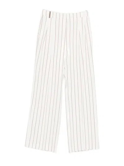 Peserico Pinstripe-pattern Trousers In Neutral