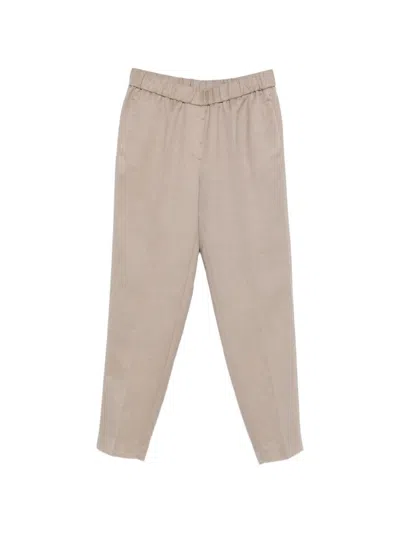 Peserico Pants With Elastic Waist In Neutral