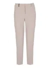 Peserico Pants With Leather Detail In Gray