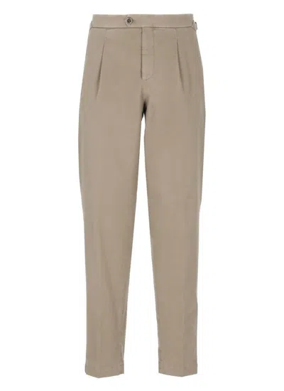 Peserico Pleated-front Side-buckle Trousers In Neutral
